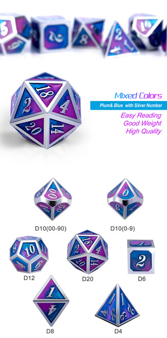 Cotton Candy Metal Dice Set