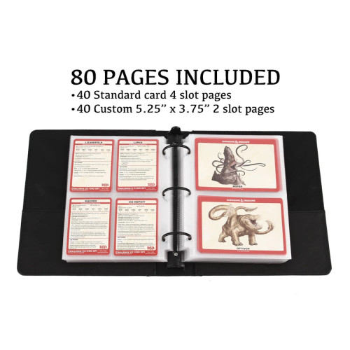 Curiosities Cache, D&D Card Book (Rise of the Dead Edition) - opened to reveal sample cards 
