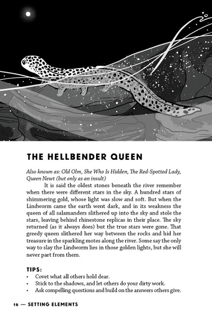 The hellbender Queen sample page
