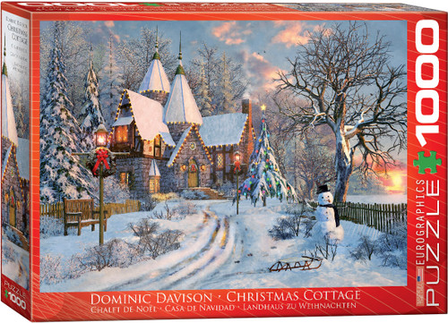 Christmas Cottage, Dominic Davison front of puzzle cover