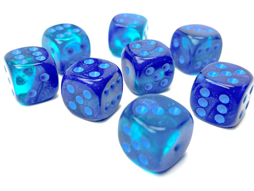 Luminary Blue-Blue/Light Blue Six-Sided Dice