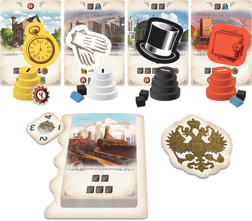 Furnace game components tokens, cards