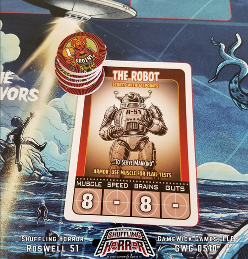 Roswell 51  sample card and tokens