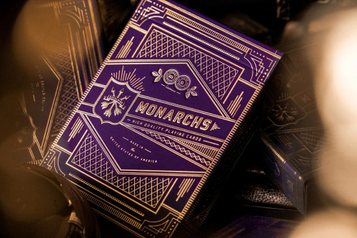Purple Monarch Playing Cards–theory11 front of card deck, Purple and gold