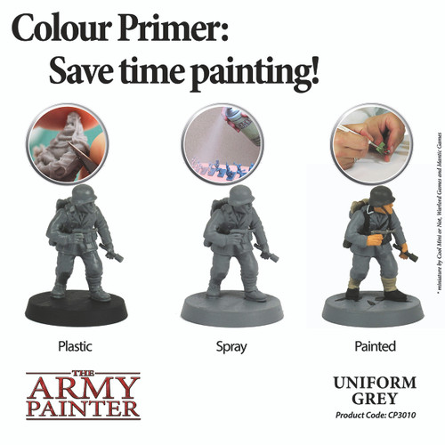 Plastic, spray, paint miniature progression 