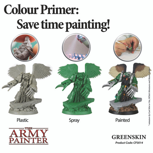 Plastic, spray, paint miniature progression 