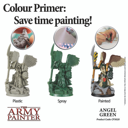 Plastic, spray, paint miniature progression 
