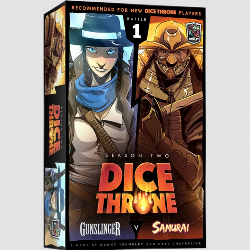 Dice Throne—Season 2, Box 1—Gunslinger vs Samurai,  front of game box 