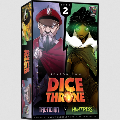 Dice Throne—Season 2, Box 2—Tactician vs Huntress, front of game box