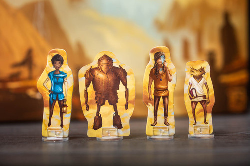 close up of cardboard character tokens