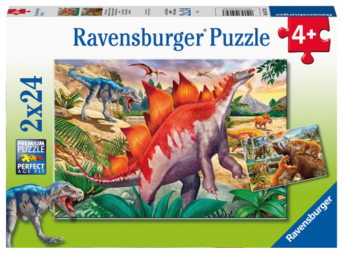 Jurassic Wildlife 2x24pc font of puzzle box