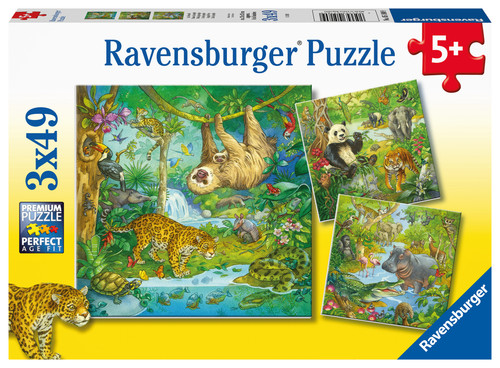 Jungle Fun 3x49pc front of puzzle box