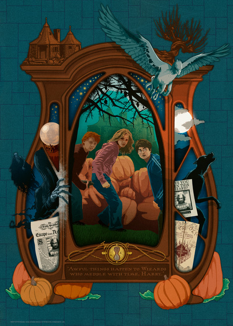  Prisoner of Azkaban—Harry Potter Collector's Edition Puzzle depicting Characters at the pumpkin patch looking back
