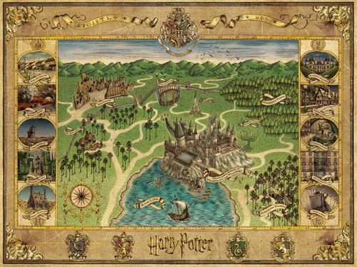 Map of Hogwarts puzzle close up