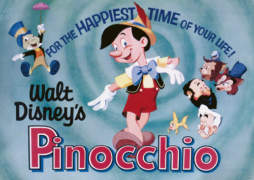 Pinocchio 1000pc–Disney Vault depicting a classic Pinocchio advertisement 