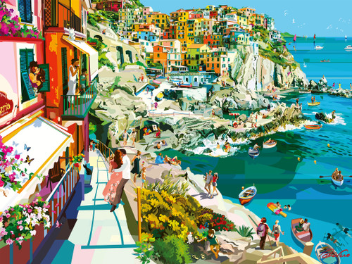 Romance in Cinque Terre close up depicting a seaside day time scene
