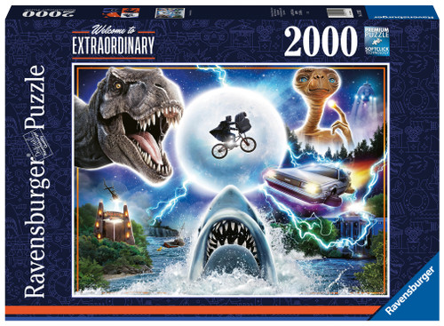 Universal & Amblin 2000pc front cover of product in a dark blue box
