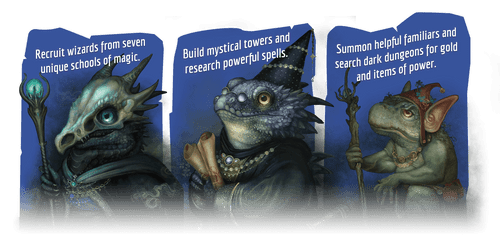 Lizards as a wizards, and two with staffs