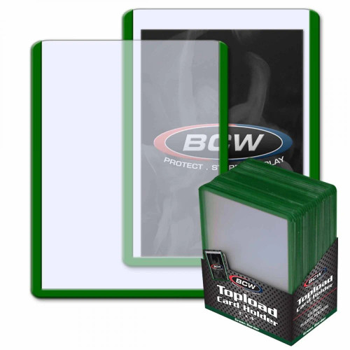 Topload Green Card Holder 3x4–25 pack 