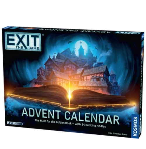  EXIT Advent Calendar: The Hunt for the Golden Book cover depicting a haunted story house. 