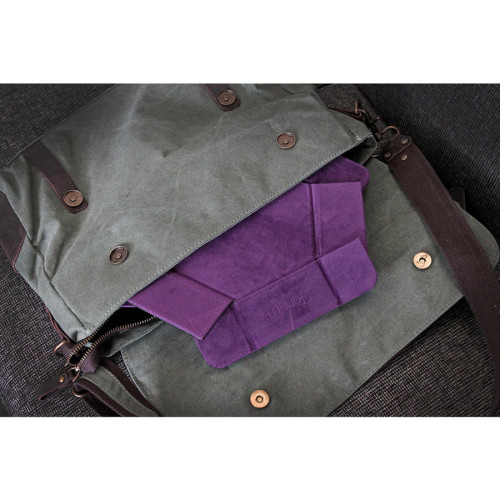 Purple Magnetic Folding Dice Tray (Hexagon) broken down for easy travel