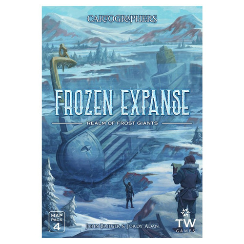 Cartographers, Map Pack 4: Frozen Expanse (Expansion) cover depicting a shipwreck in a frozen mountain pass 