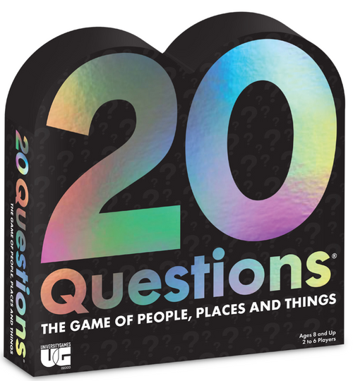 20 Questions product box with rounded top to accommodate the 20 tops. Silver giant 20