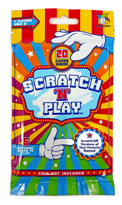  Scratch 'n' Play front of package featuring pointing white gloved hands 