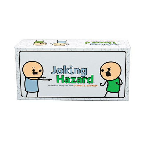 Joking Hazard front of packaging  'Cyanide and Happiness' characters interacting