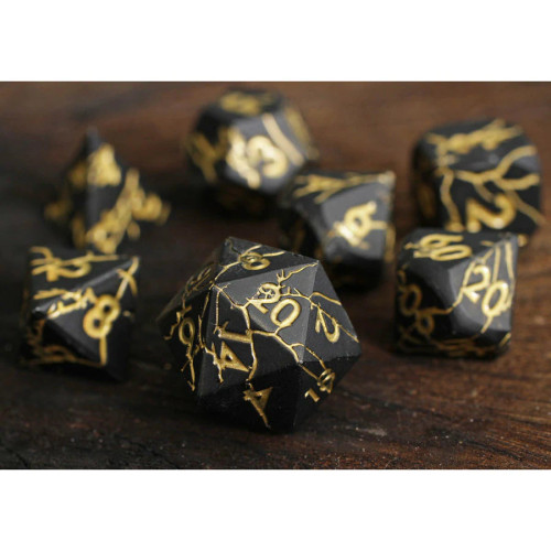 Storm Wracked, Metal Dice Set close up