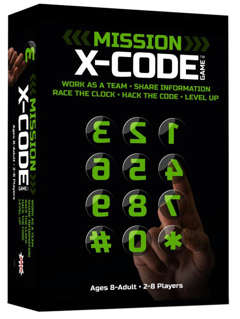 X-Code front of product, a black box with a phone pad in green numbers