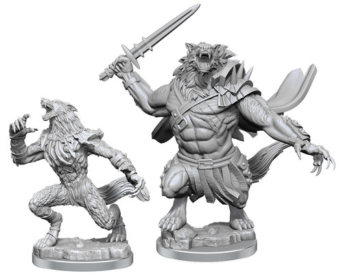 Arlinn Kord & Tovolar–Magic the Gathering Unpainted Miniatures W16- Werewolf adjacent fighters, minimal armor.   