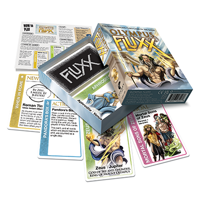Olympus Fluxx  game components
