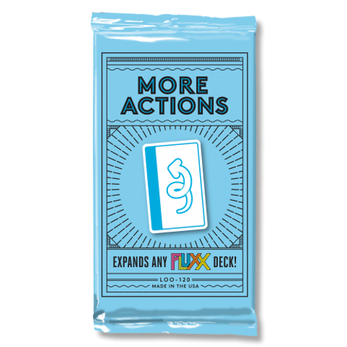 Fluxx: More Actions Expansion Light blue packaging