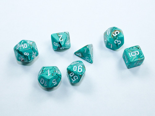 Mini Marble Oxi-Copper & White Dice from Chessex