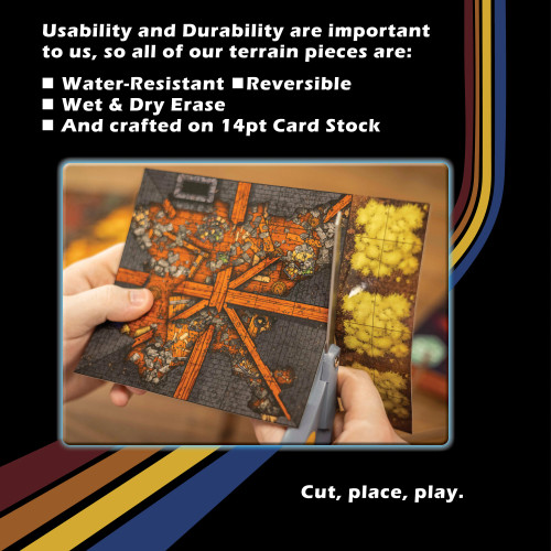 Dungeon Craft: Realms Edge- water resistant, reversible, market capable, on 14 pt card stock 