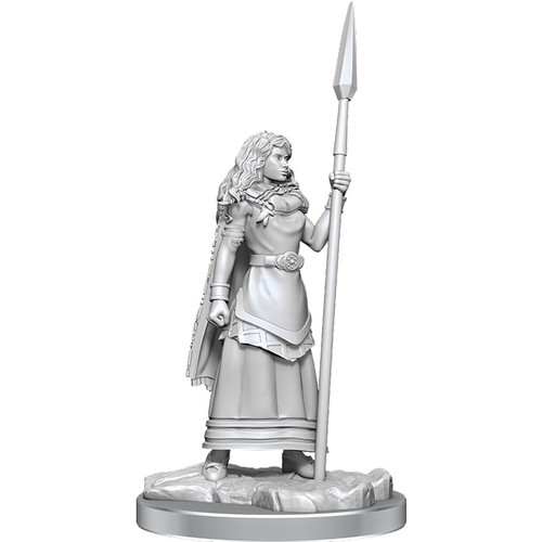 Humanoid with long cape female with a spear