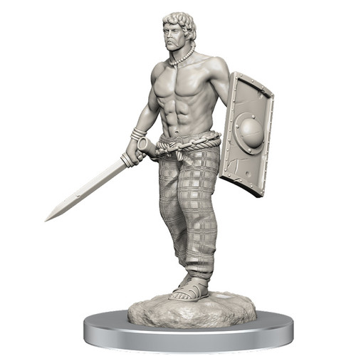 Shirtless Humanoid with small shield and sword 