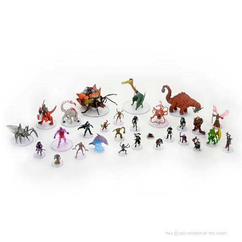 A collection of Monsters of the Multiverse Pre-painted Miniatures