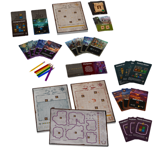 Cartographers Heroes, Collectors Edition game components 