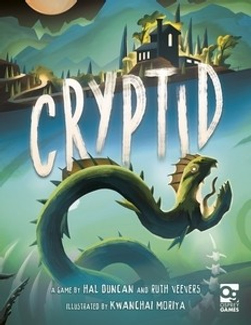 Cryptid product cover featuring a sea monster in front of an estate