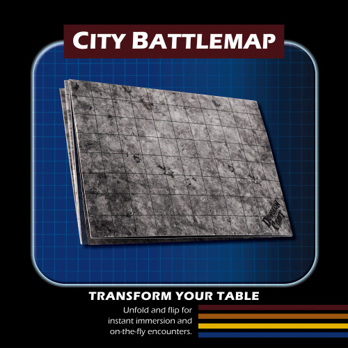 Battlemap: City featuring product of moon like surface