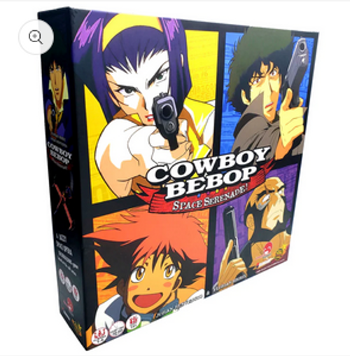 Cowboy Bebop: Space Serenade game box featuring 4 characters with weapons ready