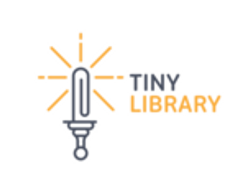 Tiny Library- paperclip looking lightbulb logo