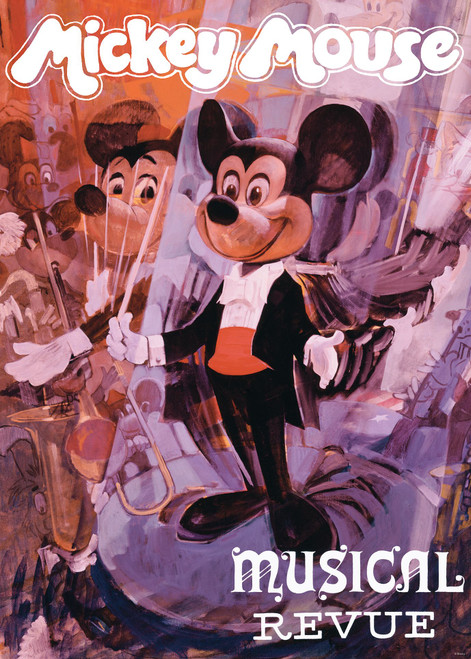  Musical Revue Mickey Mouse as a conductor in shades of red and purple. 