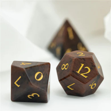 Swan Stone ten and twelve-sided dice