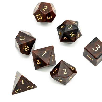 Swan Stone Dice Set from above