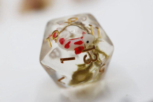 Twenty sided die from the Red Koi Fish set