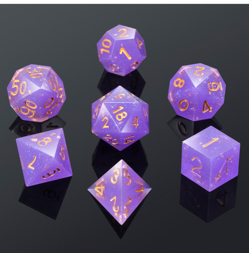 Set of seven Wizard sharp edge resin RPG dice
