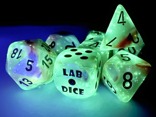 Lustrous Seashell Lab Dice Set from Chessex - luminary effect